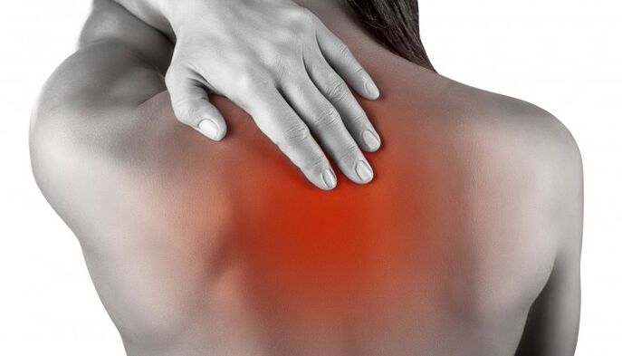 pain between shoulder blades with thoracic osteonecrosis